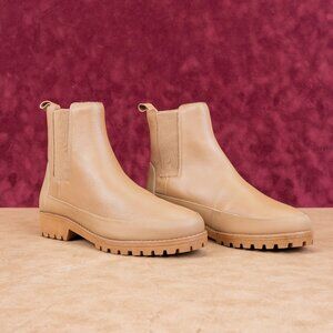 Rebecca Allen Women Brown Leather Weather Chelsea Lug Ankle Boots sz 7.5